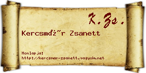 Kercsmár Zsanett névjegykártya