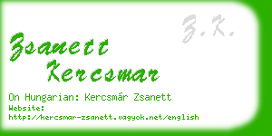 zsanett kercsmar business card